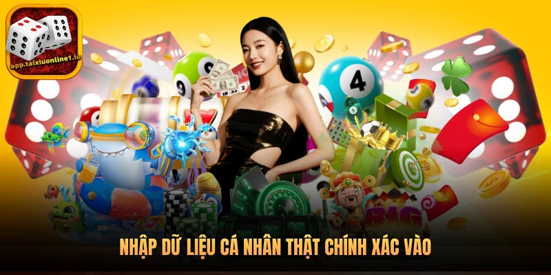 Nhập dữ liệu cá nhân thật chính xác vào